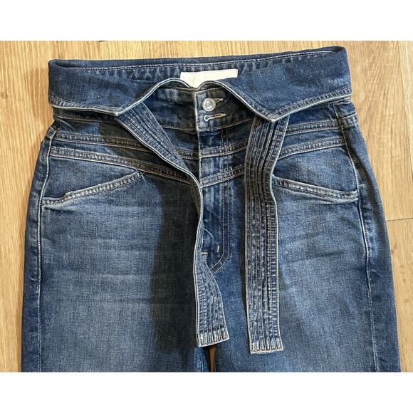 MOTHER SUPERIOR Women's The Triple Stack Dazzler Denim Jeans Tie Waist-Size 27 - Picture 4 of 11